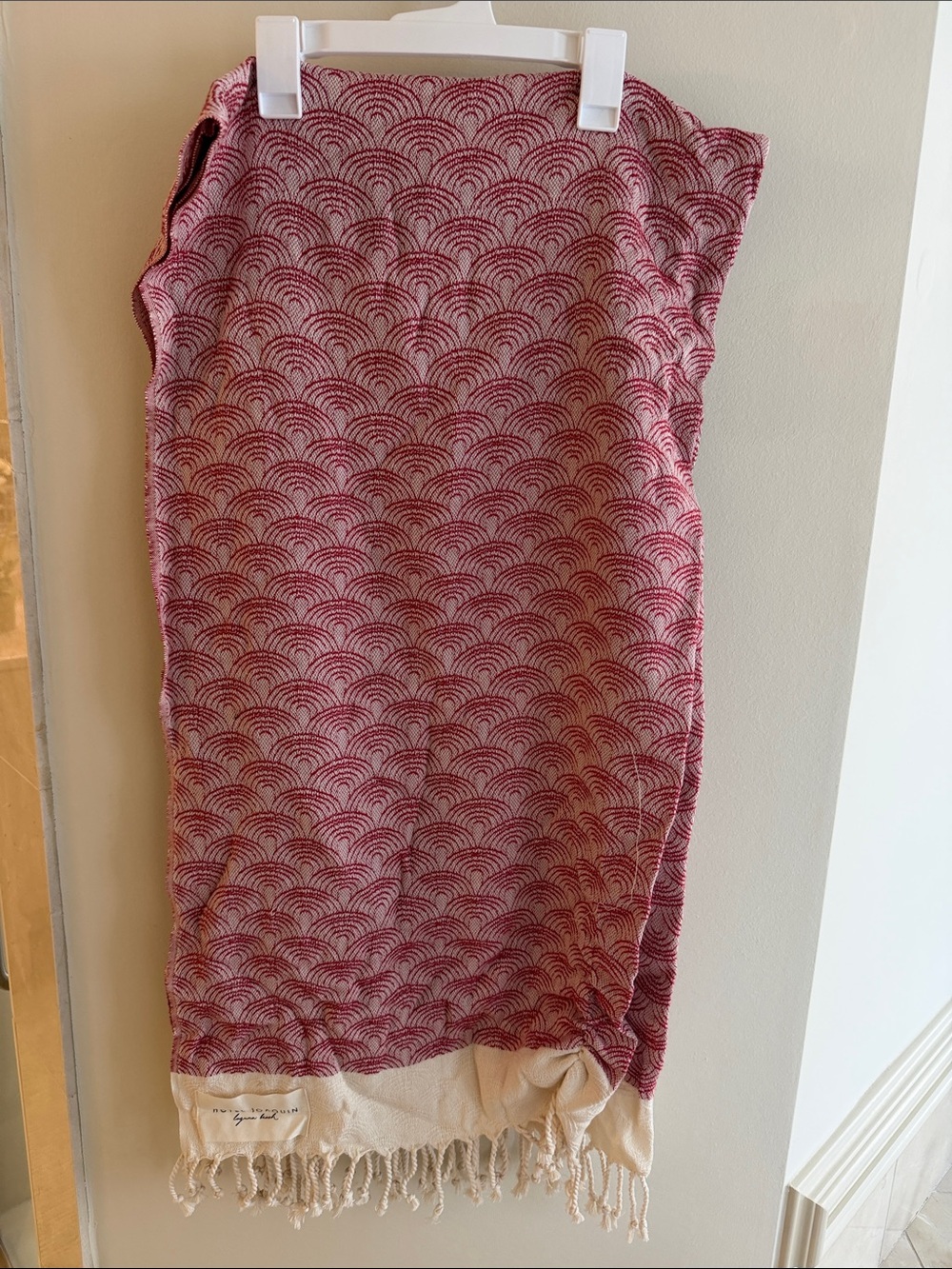 Woven Pink Patterned Fringe Dress Cover-Up